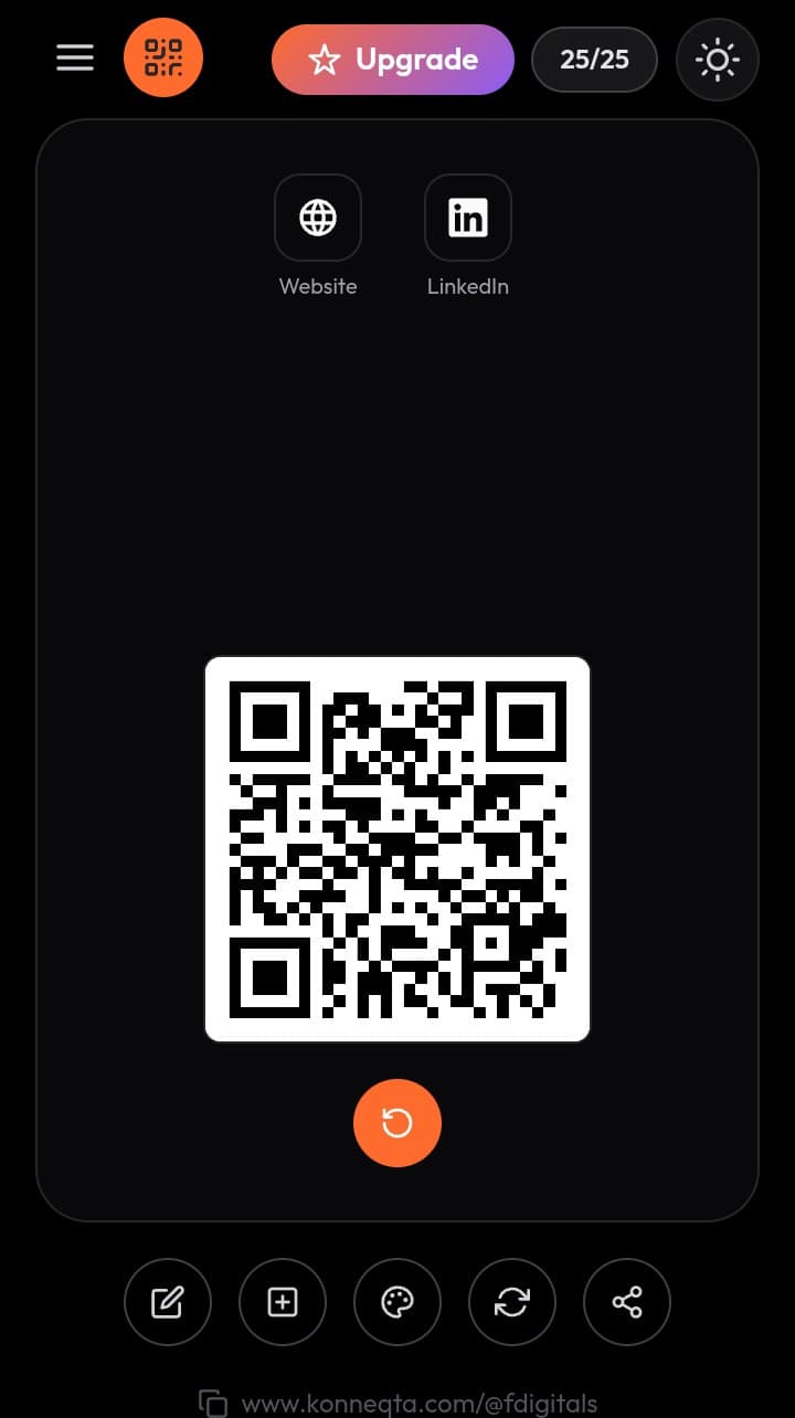 Konneqta profile card QR code view